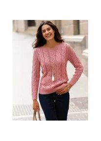 Strickpullover Inspirationen "Pullover", Damen, Gr. 38, rot (rosenholz), 50% Baumwolle, 50% Polyacryl, unifarben, Pullover Strickpullover