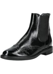 Stiefelette Paul Green "Paul Green Stiefelette Leder/Textil", Damen, Gr. 38, schwarz (schwarz lack), Leder, Textil, Schuhe Stiefelette