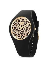 Ice Watch Quarzuhr ICE-WATCH "ICE leopard - Small - 3H", schwarz, Armbanduhren, Damen, Quarzuhr, Armbanduhr, Damenuhr, Silikonarmband, Wasserdicht bis 10 bar, analog