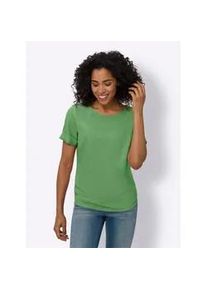 Schlupfbluse Classic Basics, Damen, Gr. 50, gr&uuml;n (apfel), 100% Polyester, unifarben, Rundhals, Blusen Schlupfbluse