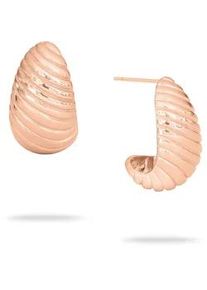 Paar Creolen ECHTZEIT "Schmuck Geschenk Edelstahl Ohrringe The Organic Drop", rosa (ros&eacute;goldfarben), Ohrringe, Damen, Edelstahl