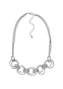 Collierkettchen Steuer "Metall Matt Glanz", silber, Halsketten, Damen, 50cm, Metall, L: 50 B: 24mm, gl&auml;nzend, matt, B:24mm