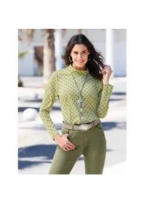 Rollkragenshirt Inspirationen "Rollkragen-Shirt", Damen, Gr. 46, gr&uuml;n (ecru, schilf, bedruckt), 50% Baumwolle, 50% Modal, bedruckt, gemustert, mehrfarbig, Shirts