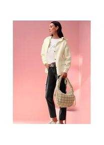 Strickjacke Heine, Damen, Gr. 44, beige (champagner), 100% Polyamid, unifarben, Strickjacken Strickjacke