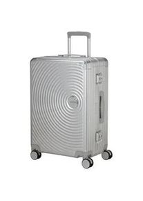 Hartschalen-Trolley American Tourister "SOUNDBOX ALU, verschiedene Gr&ouml;&szlig;en und Farben", Gr. B/H/T: 47cm x 68cm x 29cm 73 l, silber, Aluminium, Koffer, Hartschalen-Koffer zwei TSA-Schl&ouml;sser Aluminium-Koffer
