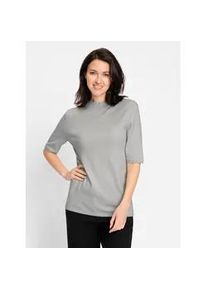 Stehkragenpullover Inspirationen "Stehkragen-Pullover", Damen, Gr. 40, grau (hellgrau), 50% Viskose, 25% Polyester, 25% Polyamid, unifarben, Pullover Stehkragenpullover