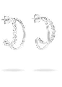 Paar Creolen Tamaris "Schmuck Geschenk Silber 925 Ohrringe Tiny Glimmer", silber (silberfarben, kristallwei&szlig;, kristallwei&szlig;), Ohrringe, Damen, Silber 925 (Sterlingsilber), mit Zirkonia (synth.)