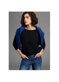 3/4-Arm-Shirt Laura Scott, Damen, Gr. 36/38, schwarz, Single Jersey, Obermaterial: 95% Baumwolle, 5% Elasthan, clean, unifarben, Basic, Basic h&uuml;ftbedeckend, U-Boot-Ausschnitt, Shirts 3/4-Arm-Shirt, Basic-Stil, 3/4-&Auml;rmell&auml;nge, U-Boot-Ausschnitt, ohne Tasche