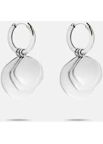 Paar Creolen Liebeskind Berlin "Schmuck Geschenk Edelstahl Ohrringe The Organic Treasure", silber (silberfarben), Ohrringe, Damen, 14mm, Edelstahl, Einh&auml;nger abnehmbar