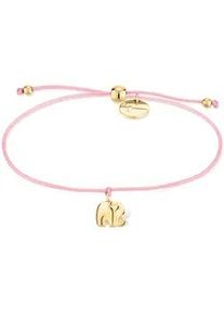 Armband Tamaris "Schmuck Geschenk Edelstahl Textil Armkette Little Elephant", bunt (gelbgoldfarben, rosa), Armb&auml;nder, Damen, 24cm, Edelstahl Textil, Edelstahl, Textil, Armband