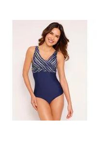 Badeanzug, Damen, Gr. 46, Cup D, bunt (marine, bunt), Elasthan, Polyamid, Badeanz&uuml;ge Badeanzug