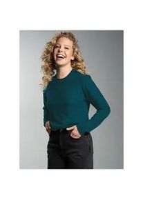T-Shirt TRIGEMA "TRIGEMA Langarmshirt aus 100% Baumwolle", Damen, Gr. 3XL, saphir, Single Jersey, 100% Baumwolle, Basic, lang, Rundhals, Shirts T-Shirt