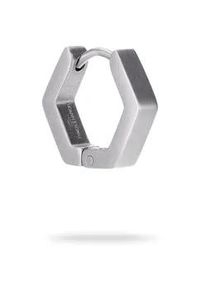 Single-Creole Fynch-Hatton "Schmuck Geschenk Edelstahl Ohrring The Hexagon", silber (silberfarben), Ohrringe, Herren, Edelstahl