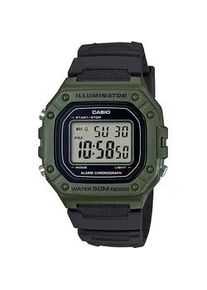 Chronograph, schwarz (khaki, schwarz), Casio TIMELESS COLLECTION, Armbanduhren, Herren, Chronograph, Quarzuhr, Armbanduhr, Herrenuhr,Digitaluhr, Resinarmband,Stoppfunktion