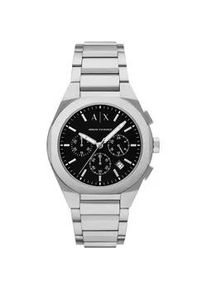 Giorgio Armani Chronograph ARMANI EXCHANGE "SYNC", schwarz (edelstahlfarben, schwarz), Armbanduhren, Damen, Chronograph, Quarzuhr, Armbanduhr, Herrenuhr, Edelstahlarmband, Tag, Stoppfunktion