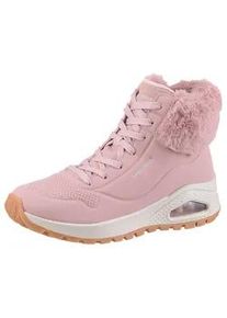 Schn&uuml;rboots Skechers "UNO RUGGED - FALL AIR", Damen, Gr. 35, rosa, Lederimitat, Textil, unifarben, Schuhe Schn&uuml;rboots, Winterboots mit Air-Cooled Memory Foam Komfort-Innensohle