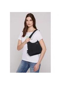 Schultertasche SOCCX, Damen, Gr. B/H/T: 30cm x 25cm x 12cm, schwarz, Polyester, unifarben, Taschen Schultertasche, mit Seitenf&auml;chern