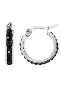 Adelia&acute;s Paar Creolen ADELIA ́S "Damen Creolen aus Edelstahl und Strass", silber, Ohrringe, Damen, Damen, Edelstahl