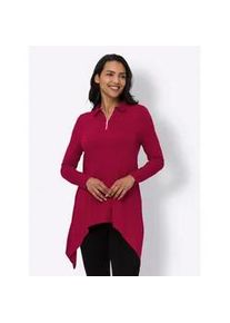 Langarmshirt "Longshirt", Damen, Gr. 42, rot (kirsche), 95% Viskose, 5% Elasthan, unifarben, Shirts Langarmshirt