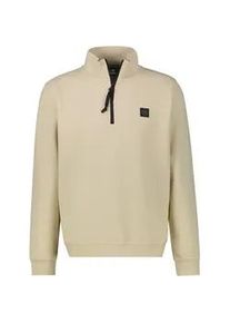 Sweatshirt Lerros "Struktur-Troyer in Gro&szlig;en Gr&ouml;&szlig;en", Herren, Gr. 3XL, foam wei&szlig;, 83% Baumwolle, 16% Polyester, 1% Elasthan, Sweatshirts Sweatshirt