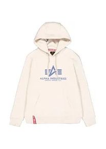 Hoodie Alpha Industries "Basic Hoodie BL", Herren, Gr. L, wei&szlig; (vintage wei&szlig;), Obermaterial: 80% Baumwolle, 20% Polyester, regular fit, Sweatshirts Hoodie