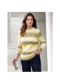 Stehkragenpullover Inspirationen "Pullover", Damen, Gr. 36, beige (ecru, schilf, gemustert), 58% Polyacryl, 29% Polyester, 9% Polyamid, 4% Wolle, bedruckt, gemustert, mehrfarbig, Pullover Stehkragenpullover