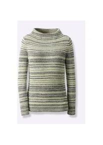 Strickpullover Casual Looks "Pullover", Damen, Gr. 46, gr&uuml;n (khaki, ecru, meliert), 57% Baumwolle, 43% Polyacryl, meliert, Pullover Strickpullover