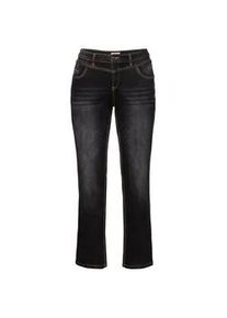 Stretch-Jeans sheego, Damen, Gr. 84, Langgr&ouml;&szlig;en, schwarz (schwarz denim), 98% Baumwolle, 2% Elasthan, unifarben, lang, Jeans