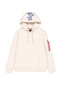 Hoodie Alpha Industries "Backprint Hoodie ", Herren, Gr. S, wei&szlig; (vintage wei&szlig;), Obermaterial: 80% Baumwolle, 20% Polyester, regular fit, Sweatshirts Hoodie