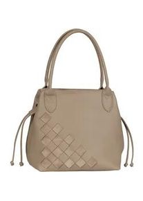 Shopper Gabor "Granada Structure", Damen, Gr. B/H/T: 42cm x 26,5cm x 18cm, beige (natur), Polyurethan, Taschen Shopper, eingewebete einzigartige Streifen aus Velourslederimitat