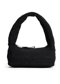 Tommy Hilfiger Schultertasche TOMMY JEANS "TJW URBAN AOP SHOULDER BAG", Damen, Gr. B/H/T: 26,5cm x 14cm x 12,5cm, schwarz, Textil, Taschen Schultertasche, Damen Hobobag, Umh&auml;ngetasche mit auff&auml;lliger Logostickerei