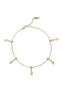 Fu&szlig;kette mit Anh&auml;nger Lascana "Edelstahlschmuck", Damen, Gr. Edelstahl, gold (vergoldet), gl&auml;nzend, unifarben, Fu&szlig;ketten, Hochwertiger Fu&szlig;schmuck mit Goldbeschichtung