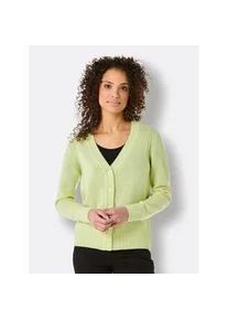 Cardigan CREATION L PREMIUM, Damen, Gr. 46, gr&uuml;n (pistazie, meliert), 80% Schurwolle, 20% Kaschmir, meliert, unifarben, Strickjacken
