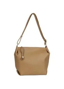 Hobo Gabor "Telia", Damen, Gr. B/H/T: 37cm x 29cm x 13cm, braun, Polyurethan, clean, gepflegt, unifarben, Taschen Hobo, dezente Falten, eleganter Rei&szlig;verschlusszipper mit goldenem Zierkubus