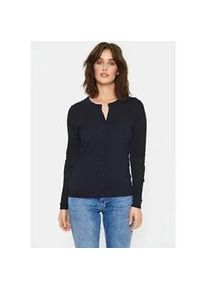 Strickjacke SAINT TROPEZ "A8661, MilaSZ R-Neck Cardigan", Damen, Gr. XS, blau (night sky), Strick, Obermaterial: 80% Viskose, 20% Polyamid, regular fit normal, Rundhals, Strickjacken Strickjacke, Viskose Feinstrick, Classic Fit