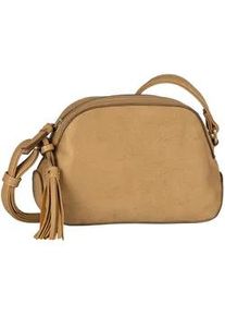 Handtasche Gabor "Anthea", Damen, Gr. B/H/T: 22cm x 14cm x 6,5cm, braun, Polyester, Taschen Handtasche, Kombi aus Velourimitat und Lederimitat sowie Nieten besetzte Anh&auml;nger