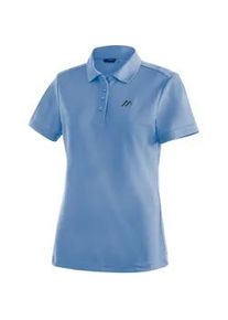 Funktionsshirt Maier Sports "Ulrike", Damen, Gr. 38, blau (pastellblau), 100% Polyester, Rundhals, Shirts Funktionsshirt, Damen Polo, pique Poloshirt, schnelltrocknendes Outdoor-Shirt