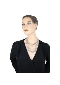 Kette mit Anh&auml;nger "Luxe", Damen, Gr. onesize, Metall, silber (silbern), Collezione Alessandro, Basic, Halsketten, mehrreihige Gliederkette