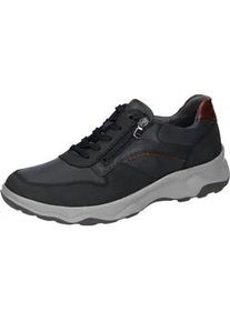 Waldl&auml;ufer Sneaker WALDL&Auml;UFER "H-MAX", Herren, Gr. 13,5 (49), blau (nachtblau), Nappaleder, Nubukleder, Schuhe Sneaker, Bequemschuh, Halbschuh, Schn&uuml;rschuh in Komfortweite H = sehr weit