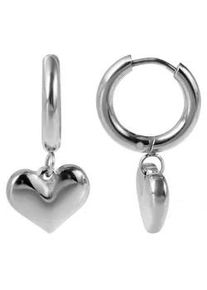 Adelia&acute;s Paar Ohrh&auml;nger ADELIA ́S "Damen Ohrh&auml;nger aus Edelstahl mit Herz - - &Oslash; 10 mm", silber, Ohrringe, Damen, Damen, Edelstahl