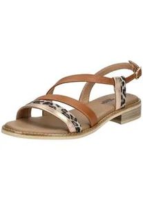 Riemchensandale Nero Giardini "Nero Giardini Sandalen Leder/Textil", Damen, Gr. 37, braun (braun, gold), Leder, Textil, Schuhe Riemchensandale