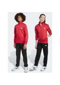 Trainingsanzug Adidas SPORTSWEAR "COLOUR POP AUS TRIKOT F&Uuml;R KINDER", Jungen, Gr. 140, rot (pure ruby, wei&szlig;), Obermaterial: 100% Polyester, Sportanz&uuml;ge Trainingsanzug, f&uuml;r Kinder und Teens, zweiteiliges Set, mit Stehkragen