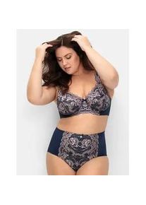 B&uuml;gel-BH sheego, Damen, Gr. 90, Cup F, blau (marine, ros&eacute;), 82% Polyamid, 18% Elasthan, Spitze:10% Elasthan, 90% Polyamid, BHs B&uuml;gel-BH