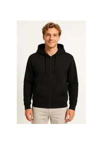 Only & Sons Kapuzensweatshirt ONLY & SONS "ONSCHASE REG ZIP HOOD OTL", Herren, Gr. S, schwarz, angeraute Sweatware, Obermaterial: 52% Baumwolle, 48% Polyester, meliert, regular fit, Rippb&uuml;ndchen, Sweatshirts