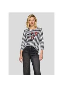 Print-Shirt Rabe "T-Shirt", Damen, Gr. 40, schwarz, 95%Baumwolle, 5%Elastan, geringelt, tailliert, Shirts