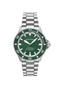 Automatikuhr Emporio Armani, silber (silberfarben, gr&uuml;n), Armbanduhren, Herren, Automatikuhr, Armbanduhr, Herrenuhr, Mechanische Uhr, Edelstahlarmband, analog, Tag