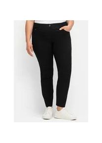 Stretch-Hose sheego, Damen, Gr. 50, Normalgr&ouml;&szlig;en, schwarz, 98% Baumwolle, 2% Elasthan, unifarben, Hosen