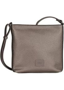 Umh&auml;ngetasche Gabor "Elfie", Damen, Gr. B/H/T: 24,5cm x 23,5cm x 6cm, silber (altsilberfarben), Lederimitat, clean, gepflegt, unifarben, Taschen Umh&auml;ngetasche, Damen Schultertasche, Handtasche mit Logo-Aufn&auml;her