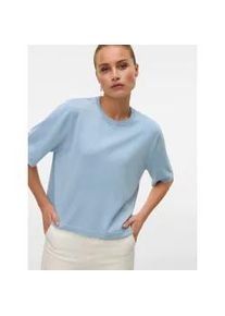 V&eacute;ro Moda Kurzarmpullover VERO MODA "VMSILJE 2/4 O-NCK OVERSIZE PULL GA NOOS", Damen, Gr. XS, blau (cashmere blau), Strick, Obermaterial: 77% Viskose, 23% Polyester, unifarben, oversize normal, Rundhals, Pullover, Viskosemischung, oversize