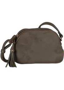 Handtasche Gabor "Anthea", Damen, Gr. B/H/T: 22cm x 14cm x 6,5cm, gr&uuml;n, Polyester, Taschen Handtasche, Kombi aus Velourimitat und Lederimitat sowie Nieten besetzte Anh&auml;nger